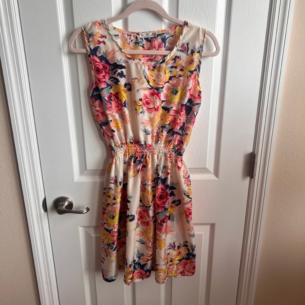 Drunken Tango‎ Floral Dress Sleeveless Casual Summer Dress Women's Size L